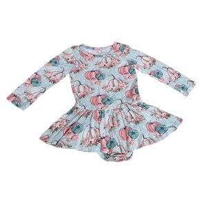 Posh Peanut Jackie Longsleeve Twill Pumpkin Harvest Bodysuit Size 2T